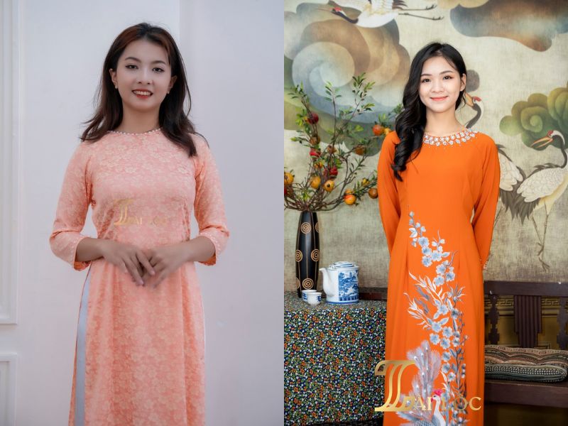 Áo Dài Màu Cam