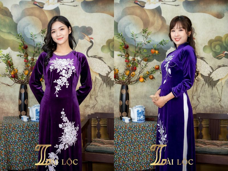 Áo Dài Màu Tím