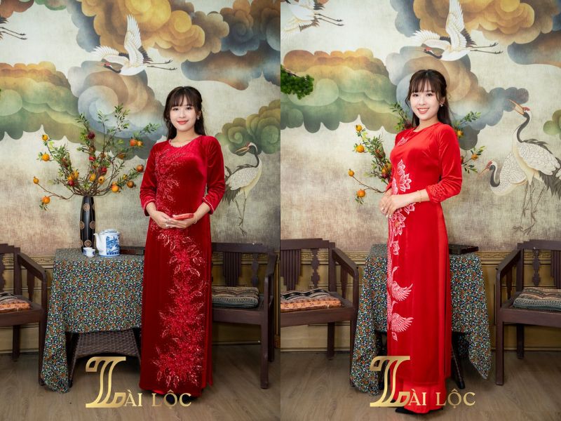 Áo Dài Vải Nhung