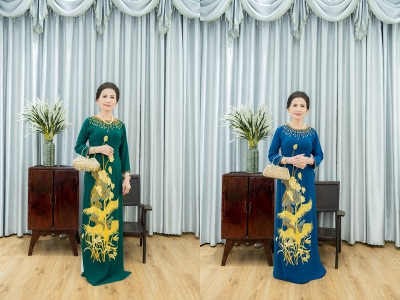 Áo dài trung niên cho người gầy Áo dài trung niên cho người gầy