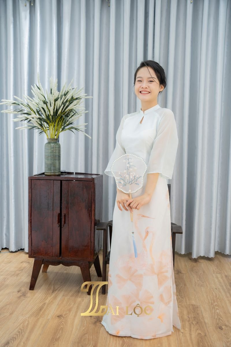 Áo Dài Bưng Quả Xanh Vẻ